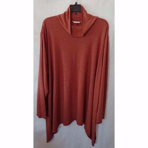 Soft Brown Terra & Sky Cowl Shark Bite Tunic